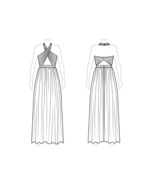 Customize: Remove Skirt Slit - Fame And Partners Cross-neck Halter Maxi Dress