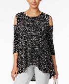 Alfani Printed Cold Shoulder Top, Only At Macy's