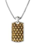 Effy Men's Spike Dog Tag Necklace In Brass And Sterling Silver