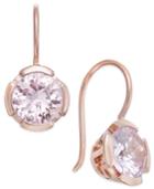 Thomas Sabo Pink Crystal Drop Earrings In 18k Rose Gold-plated Sterling Silver