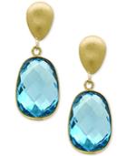 Effy Ocean Bleu Blue Topaz Drop Earrings (9-3/4 Ct. T.w.) In 14k Gold