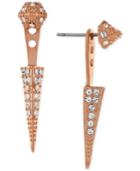 Vince Camuto Rose Gold-tone Pave Stud And Spike Ear Jackets