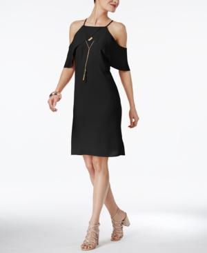 Thalia Sodi Flutter-sleeve Necklace Dress, Only At Macy's