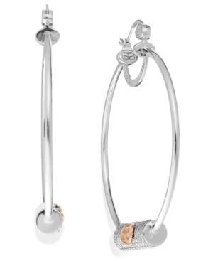 Sis By Simone I Smith Diamond Accent Everlasting Love Hoop Earrings In Platinum Over Sterling Silver