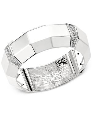 Inc International Concepts Silver-tone Pave Hinged Bracelet, Only At Macy's