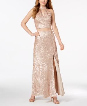 Adrianna Papell 2-pc. Sequined Mesh Gown