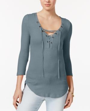 William Rast Lace-up Top
