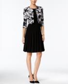 Jessica Howard Fit & Flare Dress And Floral-print Jacket