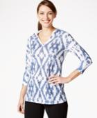 Style & Co. Embellished Printed Hoodie, Only At Macy's