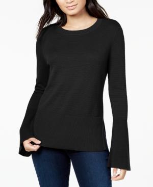 Buffalo David Bitton Bell-sleeved Mixed-knit Sweater