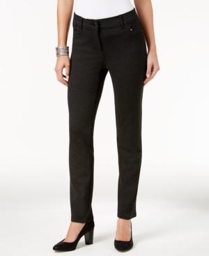 Style & Co Petite Ponte Slim-leg Pants, Only At Macy's