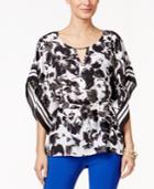 Thalia Sodi Printed Belted Capelet Top, Only At Macy's
