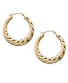 10k Gold Earrings, Twist Hoop Earrings