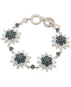 Carolee Silver-tone Sunburst Crystal Link Bracelet