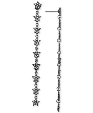 Rachel Rachel Roy Hematite-tone Crystal Star Long Drop Earrings