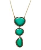Inc International Concepts Gold-tone Green Stone Pendant Necklace, Only At Macy's