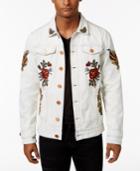 Reason Men's Snakes & Roses Embroidered Cotton Denim Jacket
