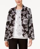 Alfred Dunner Petite City Life Quilted Reversible Floral Jacket