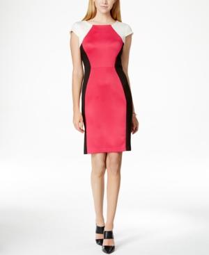 Ronni Nicole Colorblocked Cap-sleeve Dress