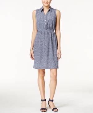 Alfani Texture A-line Sleeveless Shirtdress, Only At Macy's