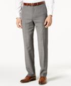 Ryan Seacrest Distinction Men's Gray Sharkskin Modern-fit Pants