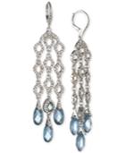 Jenny Packham Silver-tone Pave & Stone Shaky Chandelier Earrings