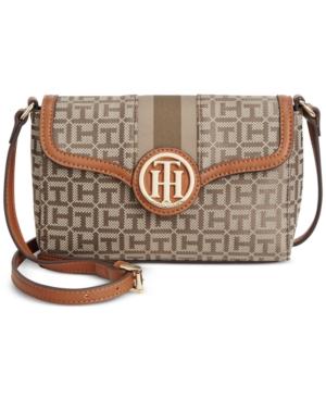 Tommy Hilfiger Maggie Monogram Jacquard Flap Crossbody