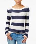 Tommy Hilfiger Striped Lace Sweater, Only At Macy's
