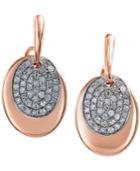 Effy Diamond Oval Disc Earrings (1/4 Ct. T.w.) In 14k Rose Gold