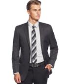 Calvin Klein Black And Grey Pindot Slim-fit Sport Coat