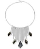 Robert Lee Morris Soho Silver-tone Multi-stone Fringe Wire Statement Necklace