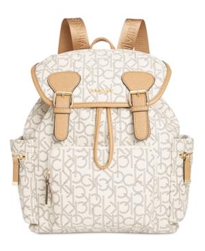 Calvin Klein Monogram Double Buckle Backpack
