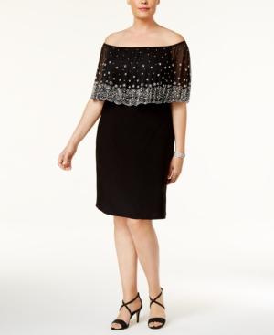 Msk Plus Size Embellished Off-the-shoulder Dress