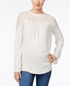 Style & Co Petite Embroidered Illusion Top, Created For Macy's