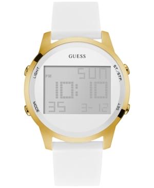 Guess Women's Digital Chronograph White Silicone Strap Watch 46mm U0815l1