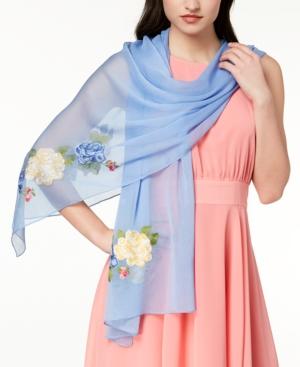 I.n.c. Flower Vine Embroidered Scarf, Created For Macy's