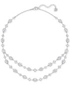 Swarovski Silver-tone Multi-crystal Two-layer Collar Necklace