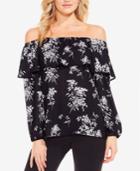 Vince Camuto Delicate Bouquet Printed Ruffled Off-the-shoulder Top