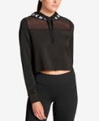 Dkny Logo Illusion Cropped Hoodie