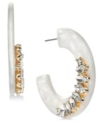 I.n.c. Medium White Resin Casted Hoop Earrings, 1.5, Created For Macy's