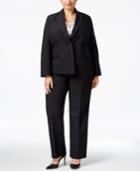 Le Suit Plus Size Damask-stripe Three-piece Pantsuit