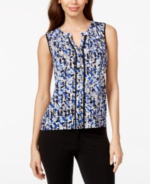 Calvin Klein Printed Split-neck Shell