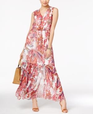Eci Paisley-print Chiffon Maxi Dress
