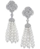 Danori Silver-tone Cubic Zirconia & Imitation Pearl Tassel Drop Earrings, Only At Macy's