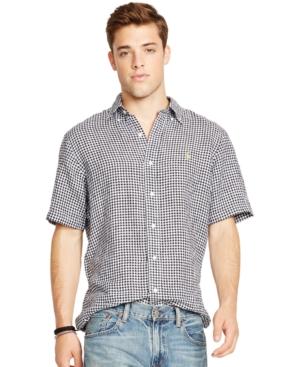 Polo Ralph Lauren Men's Short-sleeved Checked Linen Shirt