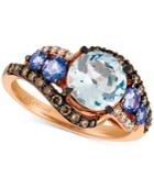 Le Vian Aquamarine (1-1/2 Ct. T.w.), Tanzanite (1/2 Ct. T.w.) And Diamond (3/8 Ct. T.w.) Ring In 14k Rose Gold, Only At Macy's
