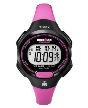 Timex Watch, Women's Digital Ironman 10 Lap Pink Resin Strap T5k525um
