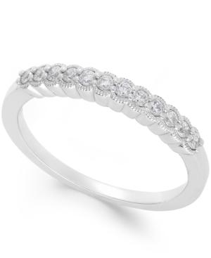 Diamond Bezel Milgrain Band (1/4 Ct. T.w.) In 14k White Gold