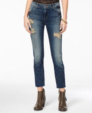 Sts Blue Cotton Ripped Eyelet Jeans