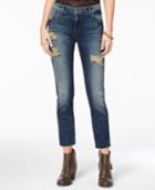 Sts Blue Cotton Ripped Eyelet Jeans